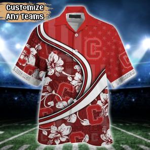 Cornell Big Red NCAA US Flag Flower Hawaii Shirt For Fans
