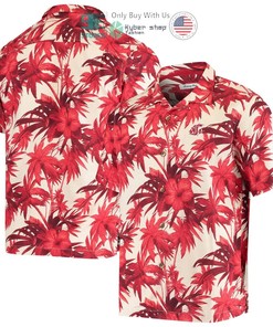 Crimson Hibiscus Print Hawaii Shirt for Washington State Cougars Fans by Tommy Bahama