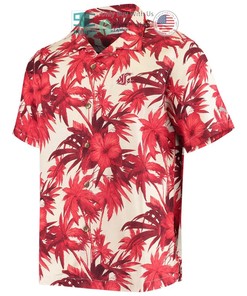 Crimson Hibiscus Print Hawaii Shirt for Washington State Cougars Fans by Tommy Bahama