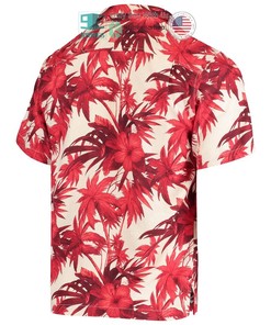 Crimson Hibiscus Print Hawaii Shirt for Washington State Cougars Fans by Tommy Bahama