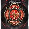 Custom Firefighter Badge Black Red Firemen Personalized Name Blanket