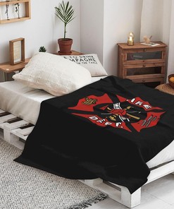 Custom Firefighter Fire DEPT Logo Rescue Pattern Throw Blanket