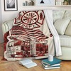 Custom Firefighter Fire Truck Thin Red Line Sherpa Throw Blanket