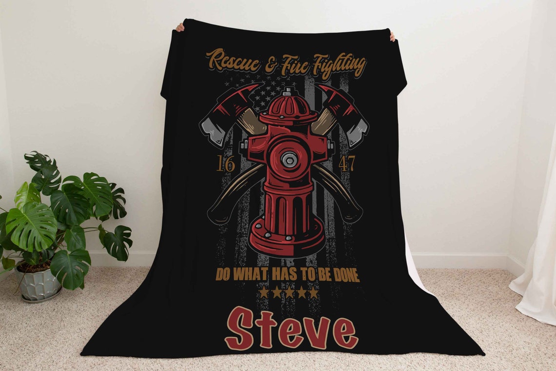 Custom Firefighter Gift - Unique Blanket for Firefighter Enthusiasts
