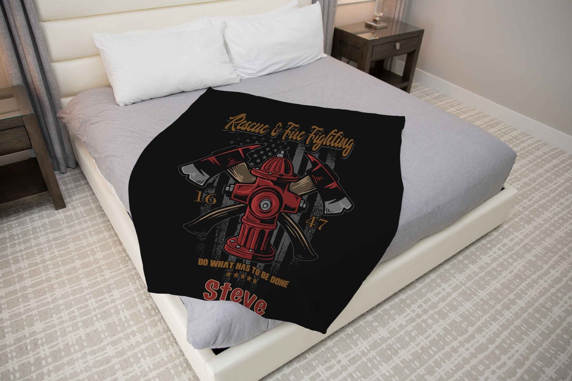 Custom Firefighter Gift - Unique Blanket for Firefighter Enthusiasts