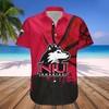 Custom NIU Huskies Red Black Hawaiian Shirt with Your Text and Number