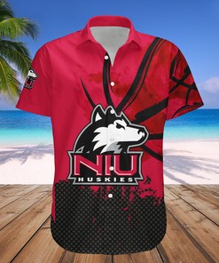Custom NIU Huskies Red Black Hawaiian Shirt with Your Text and Number
