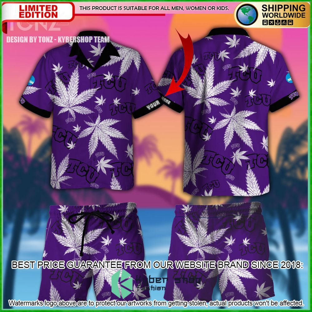 Custom Name Hawaiian Shirt for TCU Horned Frogs - Short