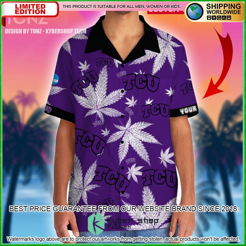 Custom Name Hawaiian Shirt for TCU Horned Frogs - Short