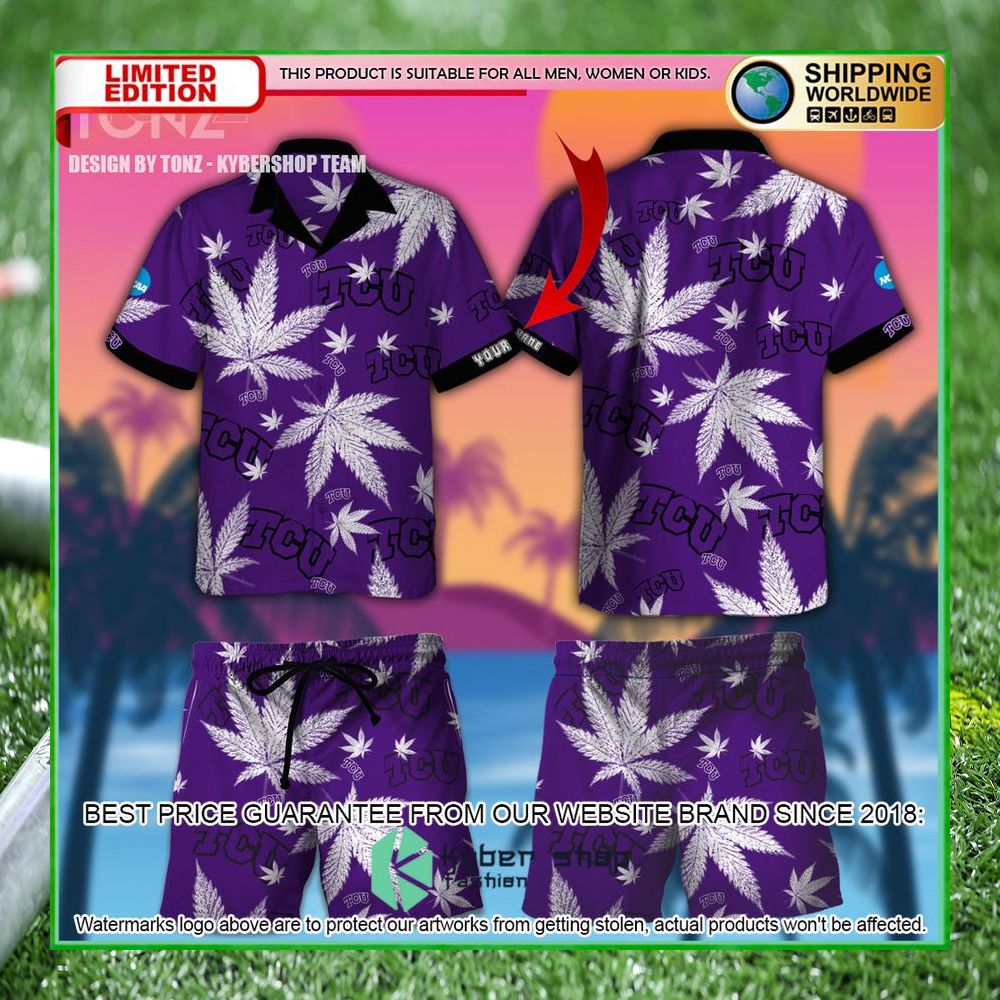Custom Name Hawaiian Shirt for TCU Horned Frogs - Short