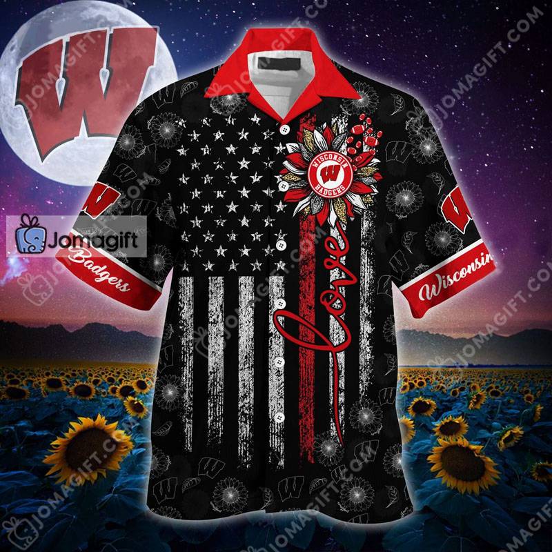 Custom Name Wisconsin Badgers Hawaiian Shirt - Gift for Fans