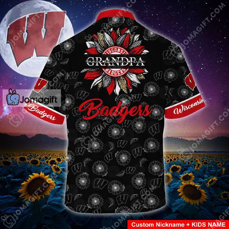 Custom Name Wisconsin Badgers Hawaiian Shirt - Gift for Fans