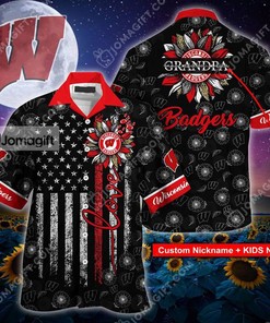 Custom Name Wisconsin Badgers Hawaiian Shirt - Gift for Fans