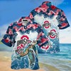Custom Ohio State Buckeyes Gift: Turtle Beach Tropical Flower Ohio State Hawaiian Shirt
