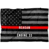 Custom Reagan Thin Red Line Fleece Blanket - American Flag Design - Ideal Gift for Firefighters