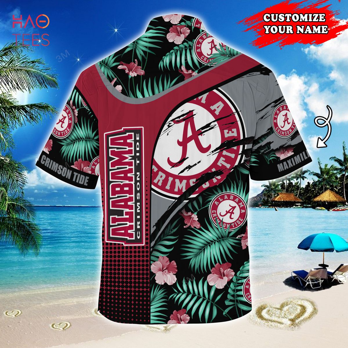 Customized Alabama Crimson Tide Summer Hawaiian Shirt - Tropical Pattern for Fans