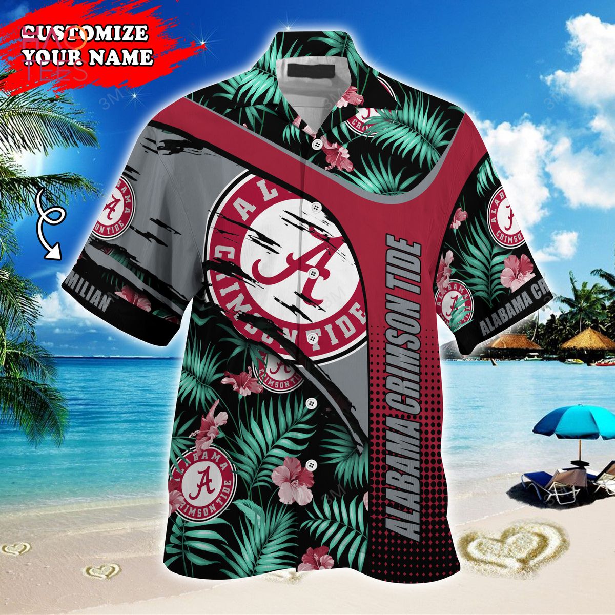 Customized Alabama Crimson Tide Summer Hawaiian Shirt - Tropical Pattern for Fans