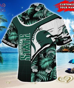 Customized Michigan State Spartans Summer Hawaiian Shirt for Fans with Tropical Pattern