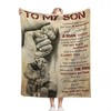 Dad and Son Firefighter Flannel Throw Blanket for Couch Sofa Bed