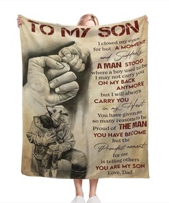 Dad and Son Firefighter Flannel Throw Blanket for Couch Sofa Bed
