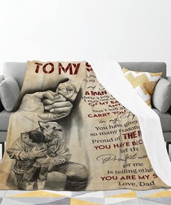 Dad and Son Firefighter Flannel Throw Blanket for Couch Sofa Bed