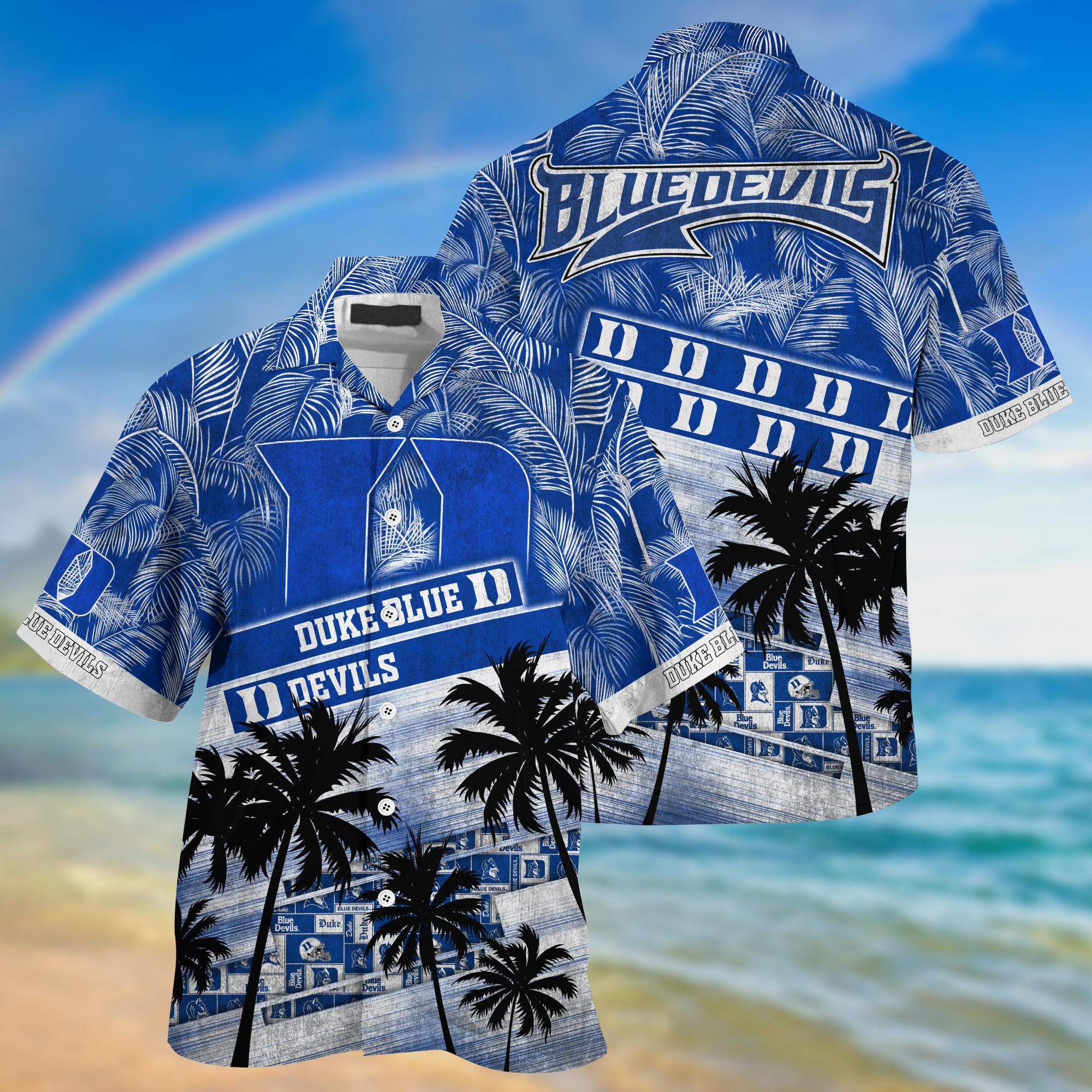 Duke Blue Devils NCAA Palm Tree Pattern Hawaii Shirt For Sports Fans