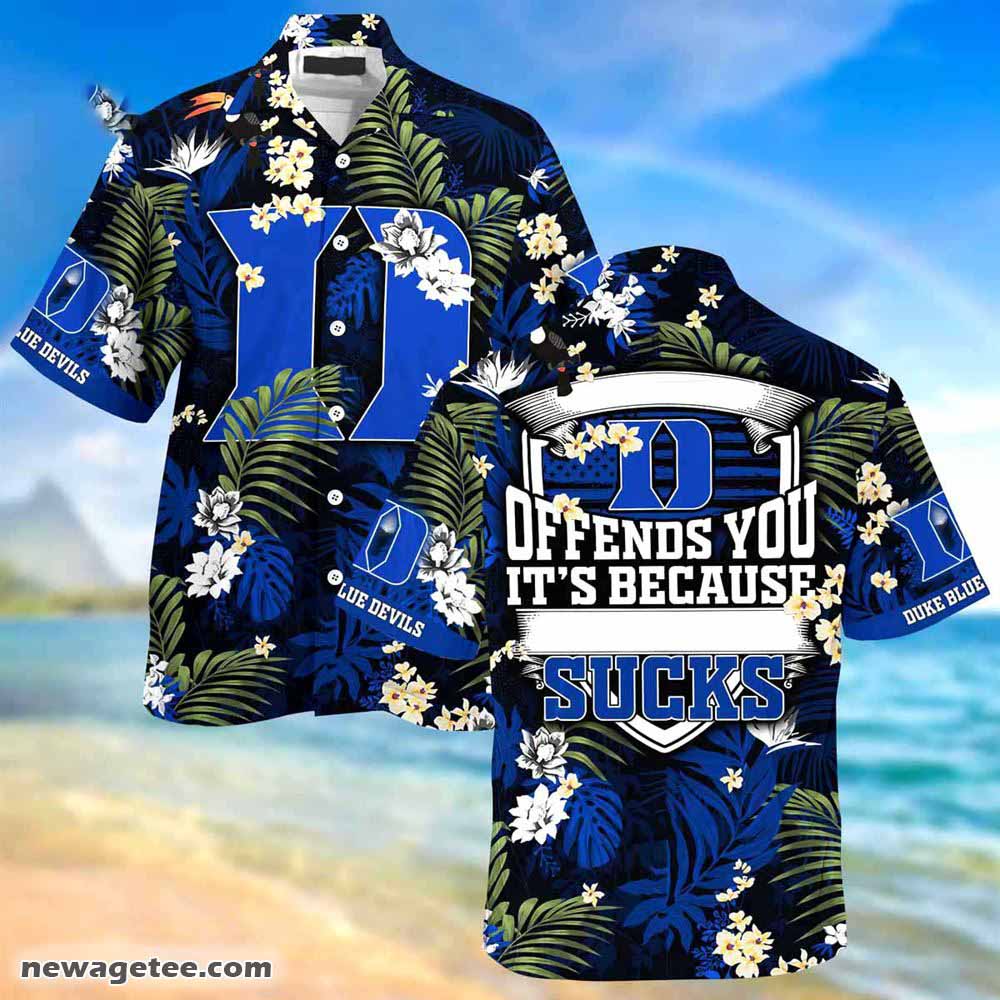 Duke Blue Devils Summer Beach Hawaiian Shirt with Creative Flag Design