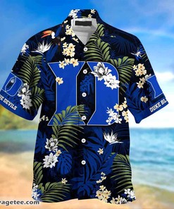 Duke Blue Devils Summer Beach Hawaiian Shirt with Creative Flag Design