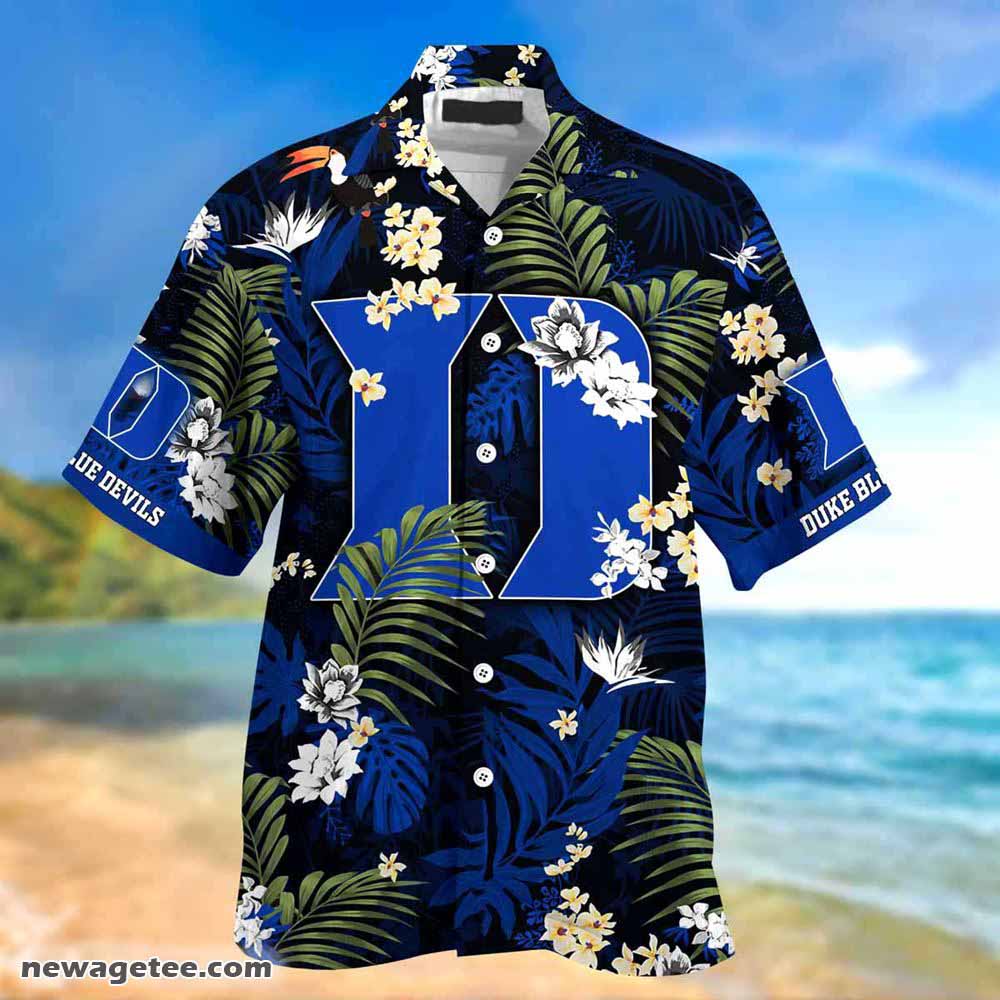 Duke Blue Devils Summer Beach Hawaiian Shirt with Creative Flag Design