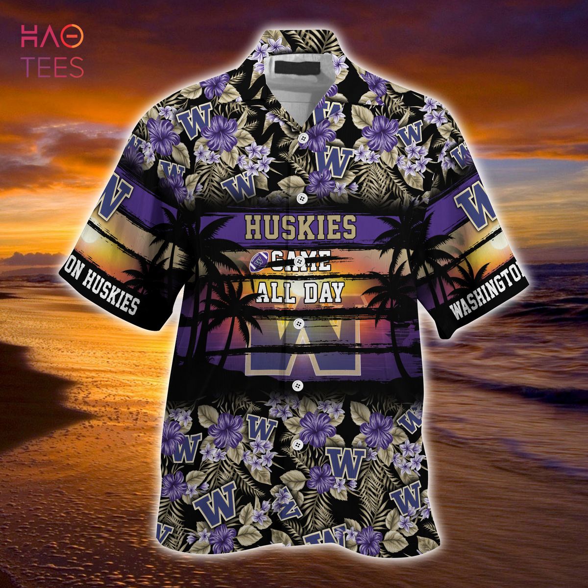 Embrace the Florals with Washington Huskies Summer Hawaiian Shirt for Sports Enthusiasts