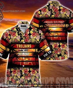 Embrace the Hibiscus: USC Trojans Hibiscus Pattern for Sports Fans Summer Beach Hawaiian Shirt 
