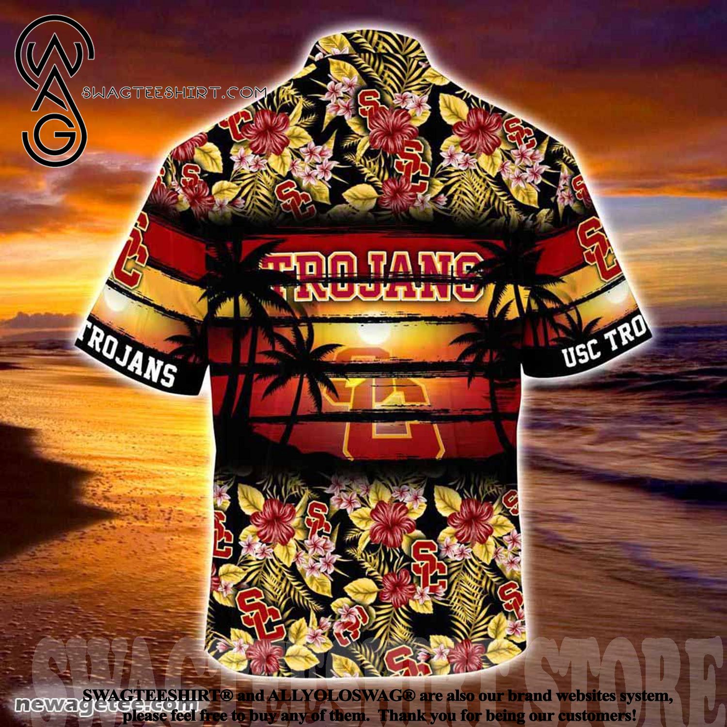 Embrace the Hibiscus: USC Trojans Hibiscus Pattern for Sports Fans Summer Beach Hawaiian Shirt