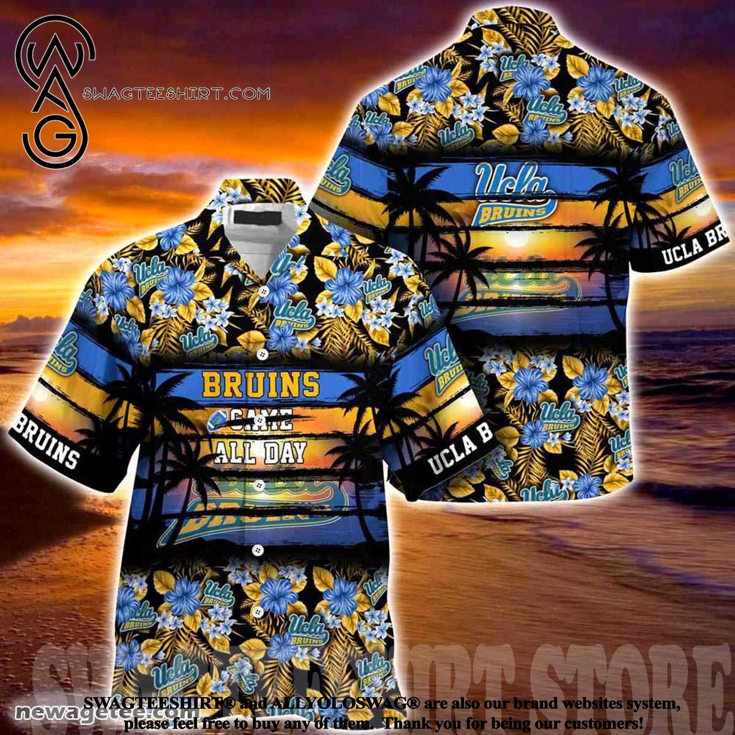 Embrace the Hibiscus: Ucla Bruins Hibiscus Pattern for Sports Fans Summer Beach Hawaiian Shirt