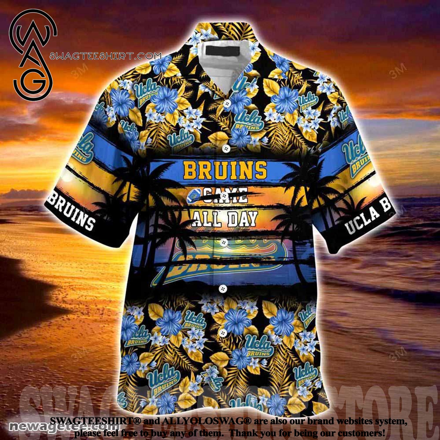 Embrace the Hibiscus: Ucla Bruins Hibiscus Pattern for Sports Fans Summer Beach Hawaiian Shirt