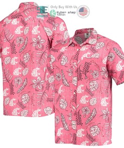 Explore the Campus in Style with Wes & Willy Vintage Floral Crimson Hawaii Shirt for Washington State Cougars Fans 