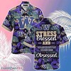 Express your Devotion with Washington Huskies Hawaiian Shirt and Shorts, Stress Blessed Obsessed for Fans