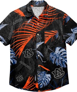 FOCO Neon Palm Tropical Button Up Shirt for Men with Hawaiian Vibe