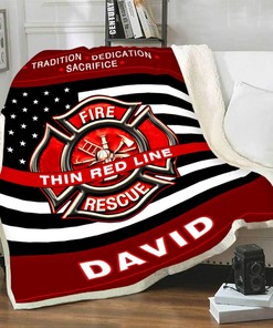 Father's Day Personalized Firefighter Blanket For Dad