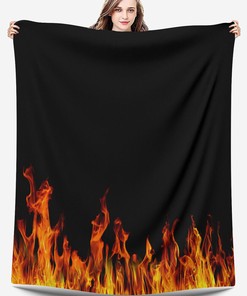 Fire Flames Velveteen Throw Blanket, Firefighter Girl Gift