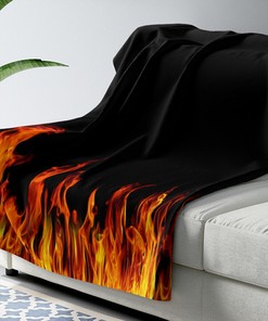 Fire Flames Velveteen Throw Blanket, Firefighter Girl Gift
