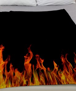 Fire Flames Velveteen Throw Blanket, Firefighter Girl Gift
