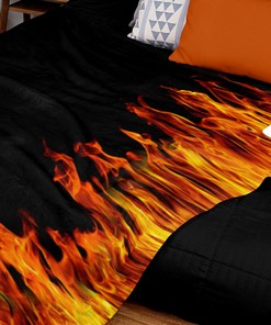 Fire Flames Velveteen Throw Blanket, Firefighter Girl Gift