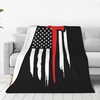 Firefighter American Flag Flannel Blanket, Decorative Warm Blankets