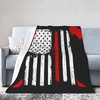 Firefighter American Flag Flannel Throw Blanket - Super Soft and Warm