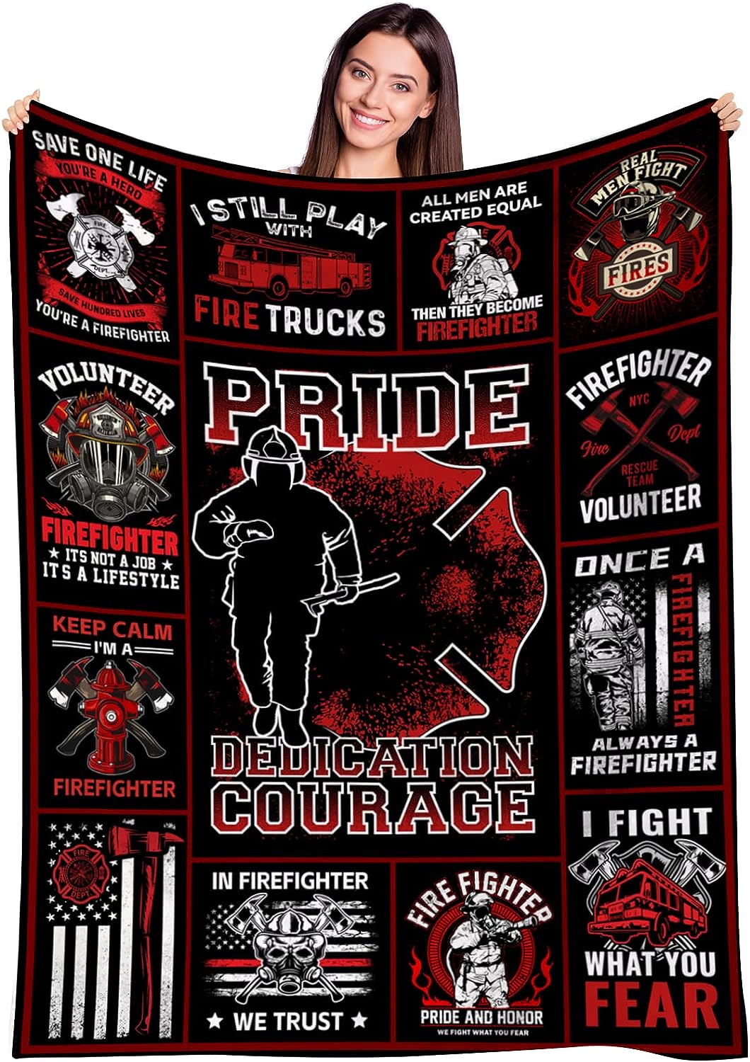 Firefighter Blanket - Great Birthday Gift Idea for Fireman