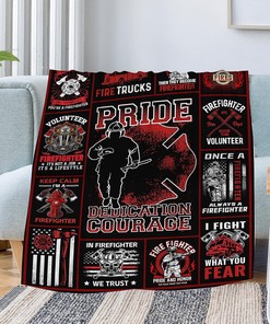 Firefighter Blanket - Great Birthday Gift Idea for Fireman