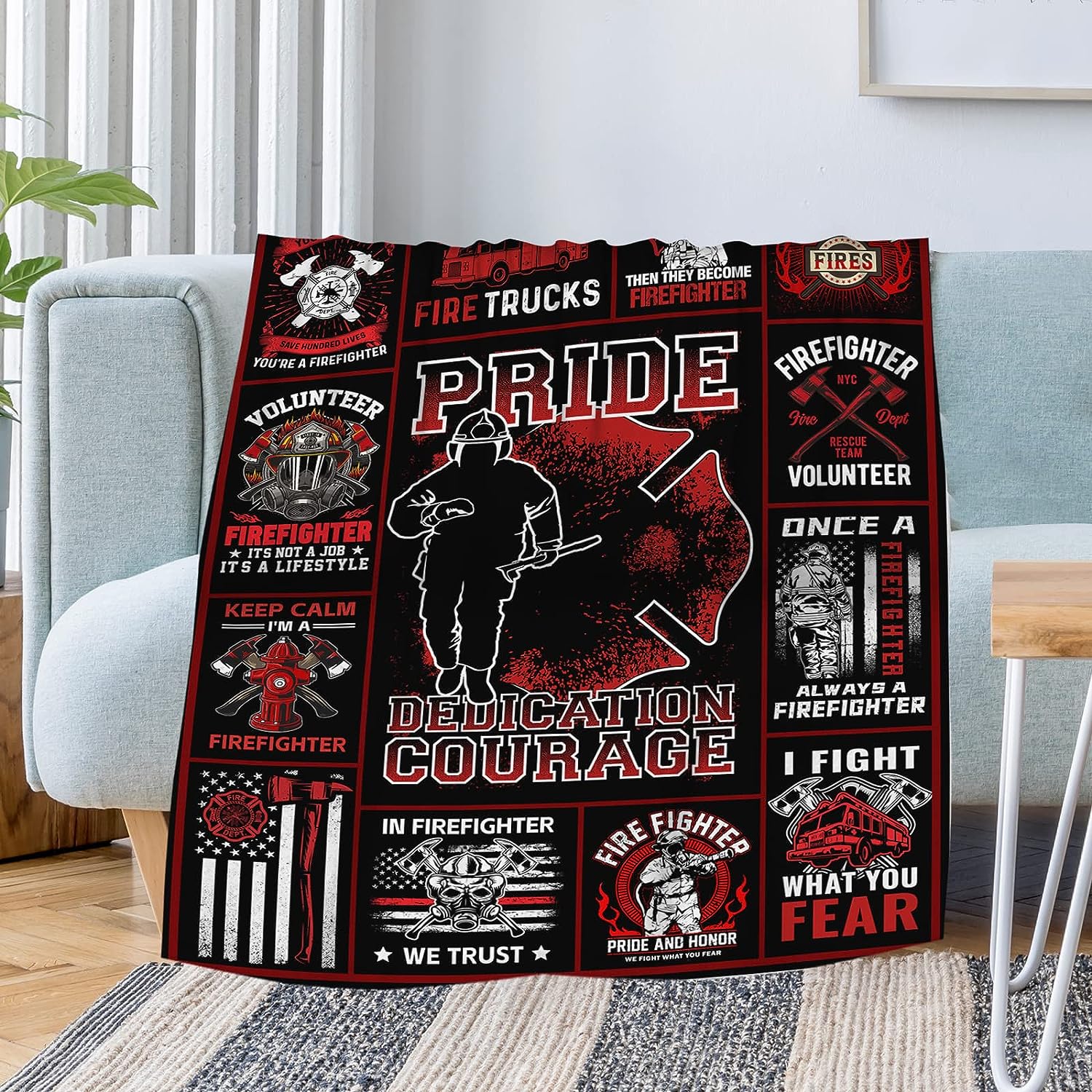 Firefighter Blanket - Great Birthday Gift Idea for Fireman