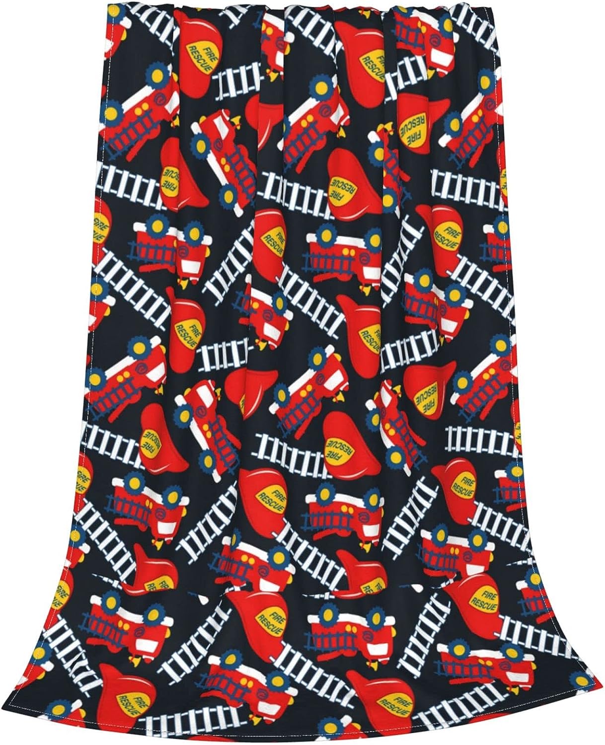 Firefighter Blanket for Kids - Flannel Fire Truck Throw Blanket