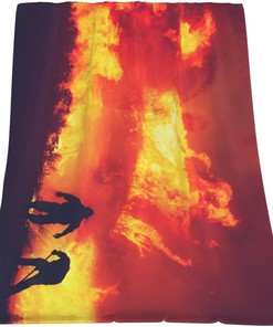 Firefighter Fire DEPT. Logo Rescue Pattern Throw Blanket