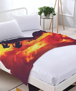 Firefighter Fire DEPT. Logo Rescue Pattern Throw Blanket